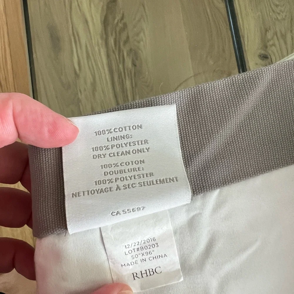 RH baby and child grey cotton canvas curtain panel ONE panel only